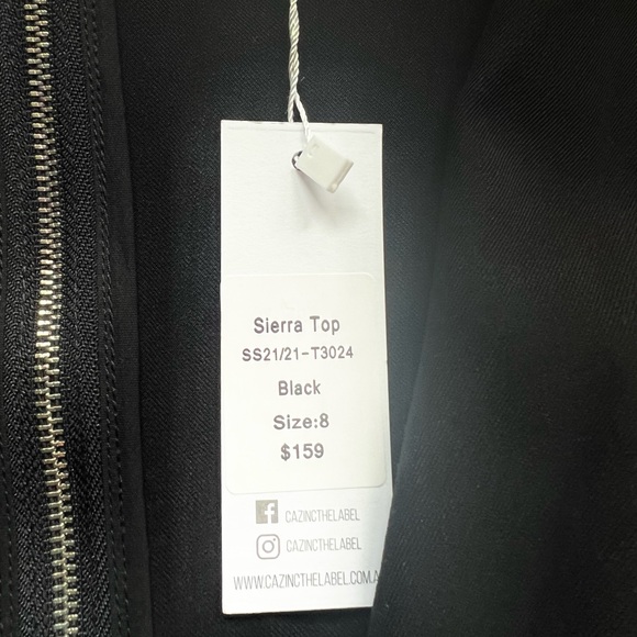 Cazinc The Label Sierra Twist Top: Black - Picture 5 of 10